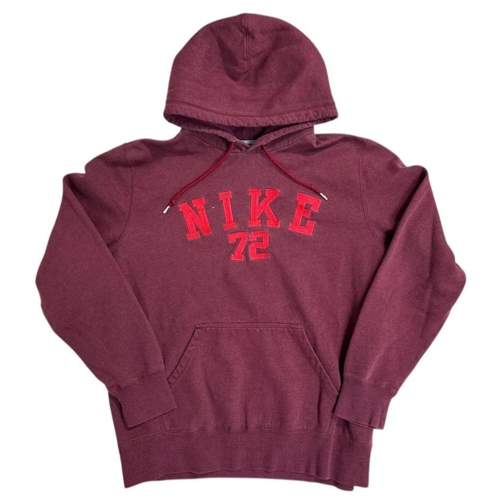 Nike hoodie with embroidered‎ logo and spellout Burgundy - XL